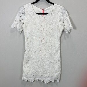 J.O.A. White Floral Lace Mini Dress